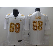 Men's Dallas Cowboys #88 CeeDee Lamb White Nike Leopard Print Limited Jersey