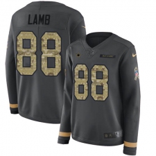 Women's Dallas Cowboys #88 CeeDee Lamb Anthracite Salute to Service Stitched Limited Therma Long Sleeve Jersey
