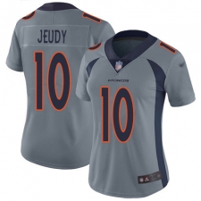 Women's Denver Broncos #10 Jerry Jeudy Gray Stitched Limited Inverted Legend Jersey