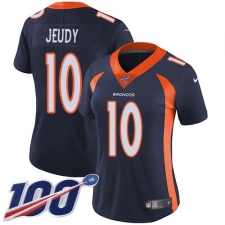 Women's Denver Broncos #10 Jerry Jeudy Navy Blue Alternate Stitched 100th Season Vapor Untouchable Limited Jersey