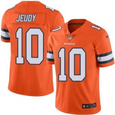 Youth Denver Broncos #10 Jerry Jeudy Orange Stitched Limited Rush Jersey