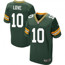 Men's Green Bay Packers #10 Jordan Love Green Team Color Stitched NFL Vapor Untouchable Elite Jersey