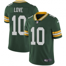 Youth Green Bay Packers #10 Jordan Love Green Team Color Stitched NFL Vapor Untouchable Limited Jersey