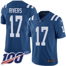 Men's Nike Indianapolis Colts #17 Philip Rivers Royal Blue Stitched NFL Limited Rush 100th Season Jersey