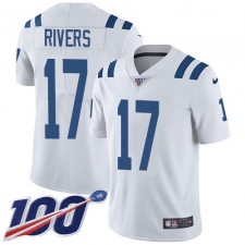 Men's Nike Indianapolis Colts #17 Philip Rivers White Stitched NFL 100th Season Vapor Untouchable Limited Jersey