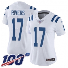 Women's Nike Indianapolis Colts #17 Philip Rivers White Stitched NFL 100th Season Vapor Untouchable Limited Jersey