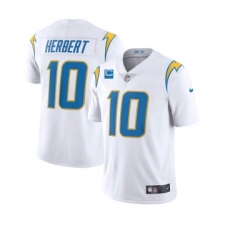 Men's Los Angeles Chargers 2022 #10 Justin Herbert White With 2-star C Patch Vapor Untouchable Limited Stitched Jersey