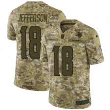 Men's Minnesota Vikings #18 Justin Jefferson Camo Stitched NFL Limited 2018 Salute To Service Jersey