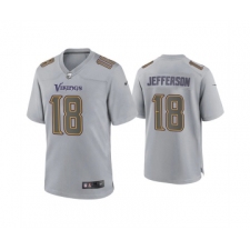 Men's Minnesota Vikings #18 Justin Jefferson Gray Atmosphere Fashion Stitched Game Jersey