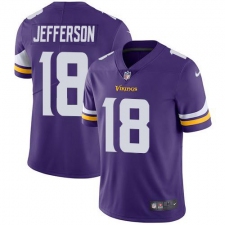 Youth Minnesota Vikings #18 Justin Jefferson Purple Team Color Stitched NFL Vapor Untouchable Limited Jersey