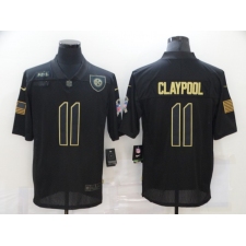 Men's Pittsburgh Steelers #11 Chase Claypool Black Nike 2020 Salute To Service Limited Jersey