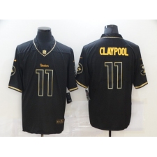 Men's Pittsburgh Steelers #11 Chase Claypool Olive Gold Nike 2020 Salute To Service Limited Jersey