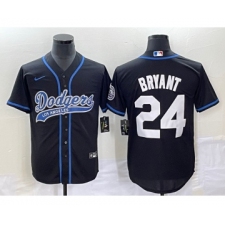 Men's Los Angeles Dodgers #24 Kobe Bryant Black Cool Base Stitched Baseball Jersey