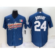Men's Los Angeles Dodgers #24 Kobe Bryant Rainbow Blue Red Pinstripe Mexico Cool Base Nike Jersey