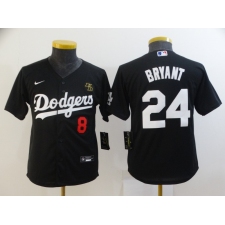 Youth Nike Los Angeles Dodgers #24 Kobe Bryant Black Jersey