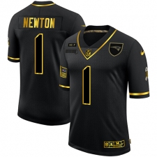 Men's New England Patriots #1 Cam Newton Olive Gold Nike 2020 Salute To Service Limited Jersey