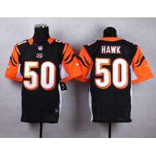 Nike Bengals #50 A.J. Hawk Black Team Color Men's Stitched NFL Elite Jersey