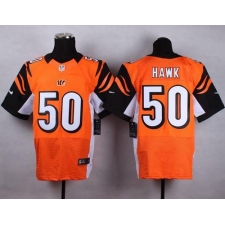 Nike Bengals #50 A.J. Hawk Orange Alternate Men's Stitched NFL Elite Jersey