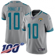 Men's Jacksonville Jaguars #10 Laviska Shenault Jr. Silver Stitched Limited Inverted Legend 100th Season Jersey