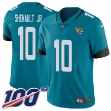 Men's Jacksonville Jaguars #10 Laviska Shenault Jr. Teal Green Alternate Stitched 100th Season Vapor Untouchable Limited Jersey