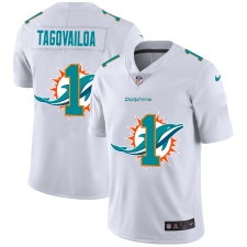 Men's Miami Dolphins #1 Tua Tagovailoa White Nike White Shadow Edition Limited Jersey