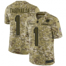 Youth Miami Dolphins #1 Tua Tagovailoa Camo Stitched Limited 2018 Salute To Service Jersey