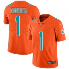 Youth Miami Dolphins #1 Tua Tagovailoa Orange Stitched Limited Inverted Legend Jersey