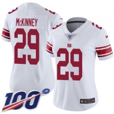 Women's New York Giants #29 Xavier McKinney White Stitched 100th Season Vapor Untouchable Limited Jersey