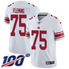 Nike New York Giants #75 Cameron Fleming White Men's Stitched NFL 100th Season Vapor Untouchable Limited Jersey