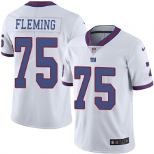 Nike New York Giants #75 Cameron Fleming White Men's Stitched NFL Limited Rush Jersey