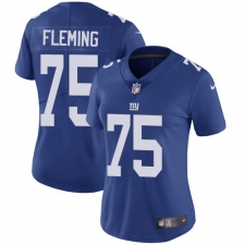 Women's New York Giants #75 Cameron Fleming Royal Blue Team Color Stitched Vapor Untouchable Limited Jersey