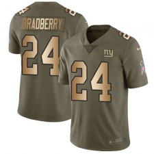 Nike New York Giants #24 James Bradberry Olive Gold Men's Stitched NFL Limited 2017 Salute To Service Jersey