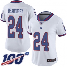 Women's New York Giants #24 James Bradberry White Stitched Limited Rush 100th Season Jersey