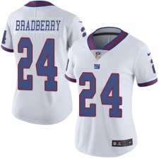 Women's New York Giants #24 James Bradberry White Stitched Limited Rush Jersey