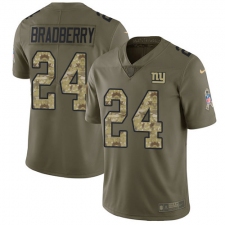 Youth New York Giants #24 James Bradberry Olive Camo Stitched Limited 2017 Salute To Service Jersey
