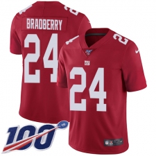 Youth New York Giants #24 James Bradberry Red Alternate Stitched 100th Season Vapor Untouchable Limited Jersey