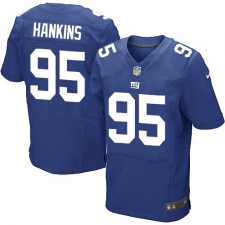 Men's Nike New York Giants #95 Johnathan Hankins Elite Royal Blue Jersey