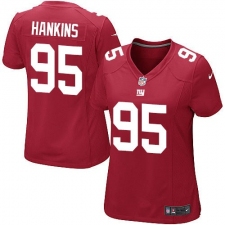 Women's Nike New York Giants #95 Johnathan Hankins Elite Red Jersey