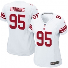 Women's Nike New York Giants #95 Johnathan Hankins Elite White Jersey