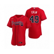 Men's Atlanta Braves #49 Robbie Erlin Nike Red Authentic Alternate Jersey