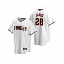 Men's Arizona Diamondbacks #28 Bryce Jarvis White 2020 MLB Draft Replica Home Jersey