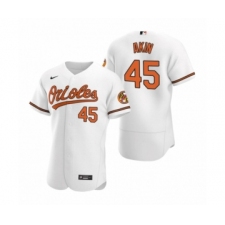 Men's Baltimore Orioles #45 Keegan Akin Nike White Authentic Home Jersey