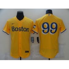 Men's Boston Red Sox #99 Alex Verdugo Nike Gold-Light Blue 2021 City Connect Jersey