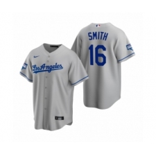 Men's Los Angeles Dodgers #16 Will Smith Gray 2020 World Series Champions Road Replica Jersey