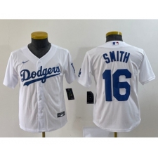 Youth Nike Los Angeles Dodgers #16 Will Smith White Stitched Cool Base Jersey