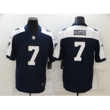 Men's Dallas Cowboys #7 Trevon Diggs Blue Thanksgiving Throwback Limited Jersey