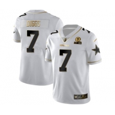 Men's Dallas Cowboys #7 Trevon Diggs White Golden Edition With 1960 Patch Limited Stitched Jersey