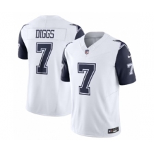 Men's Nike Dallas Cowboys #7 Trevon Diggs White 2023 F.U.S.E. Vapor Limited Stitched Football Jersey