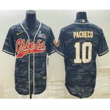 Men's Kansas City Chiefs #10 Isiah Pacheco Grey Camo With Super Bowl LVII Patch Cool Base Stitched Baseball Jersey