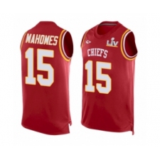 Men's  Kansas City Chiefs #15 Patrick Mahomes Red Limited Super Bowl LV Jersey